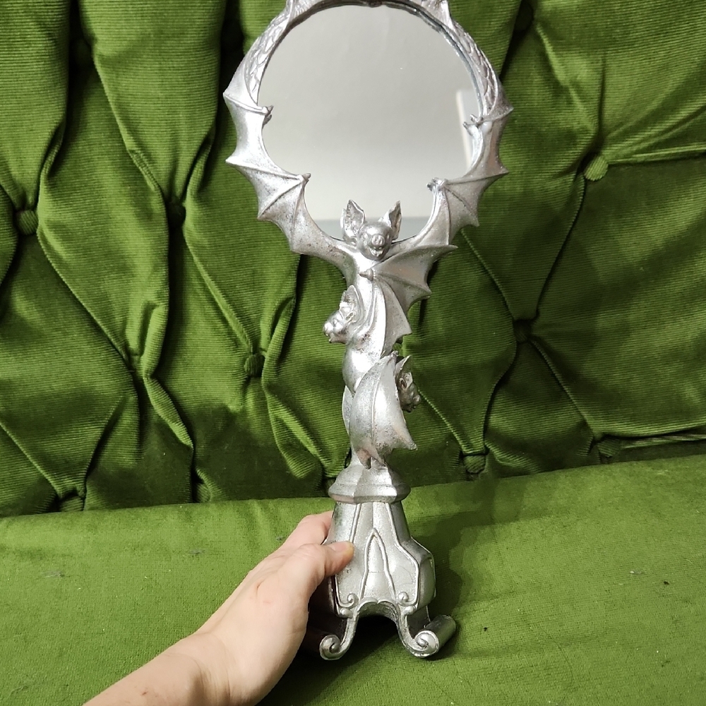 Silver Bat Pumpkin Mirror - Picture 3 of 6